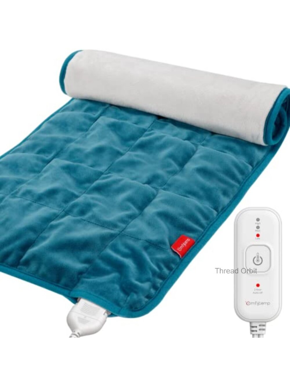 Weighted Electric Heating Pad 12x24 Flannel 3 Heat Levels Auto-Off Back Relief